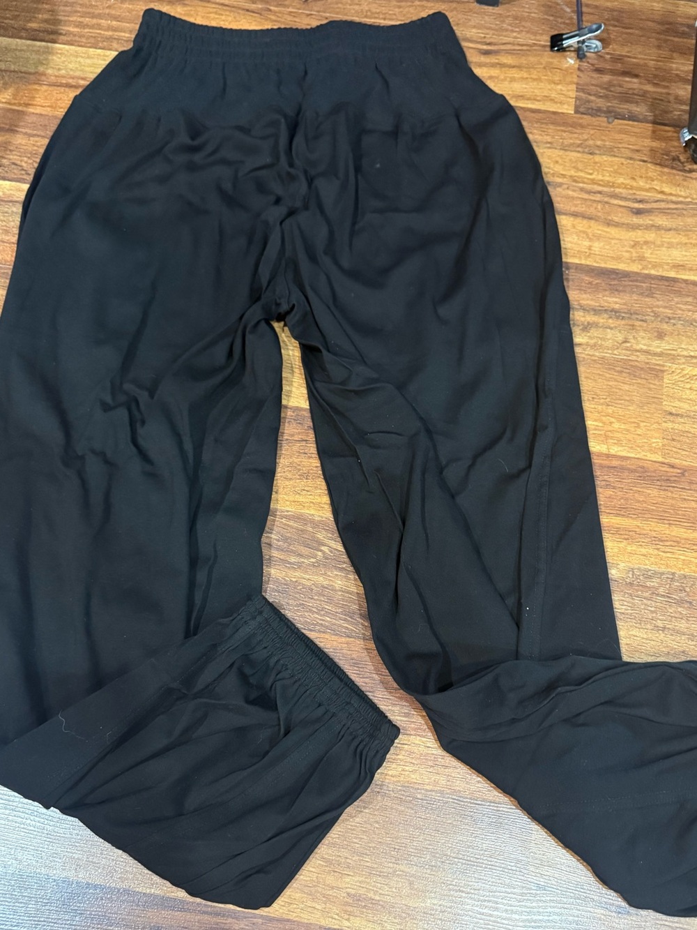 Black Women's Elastic Waist Casual Pants Size Medium
